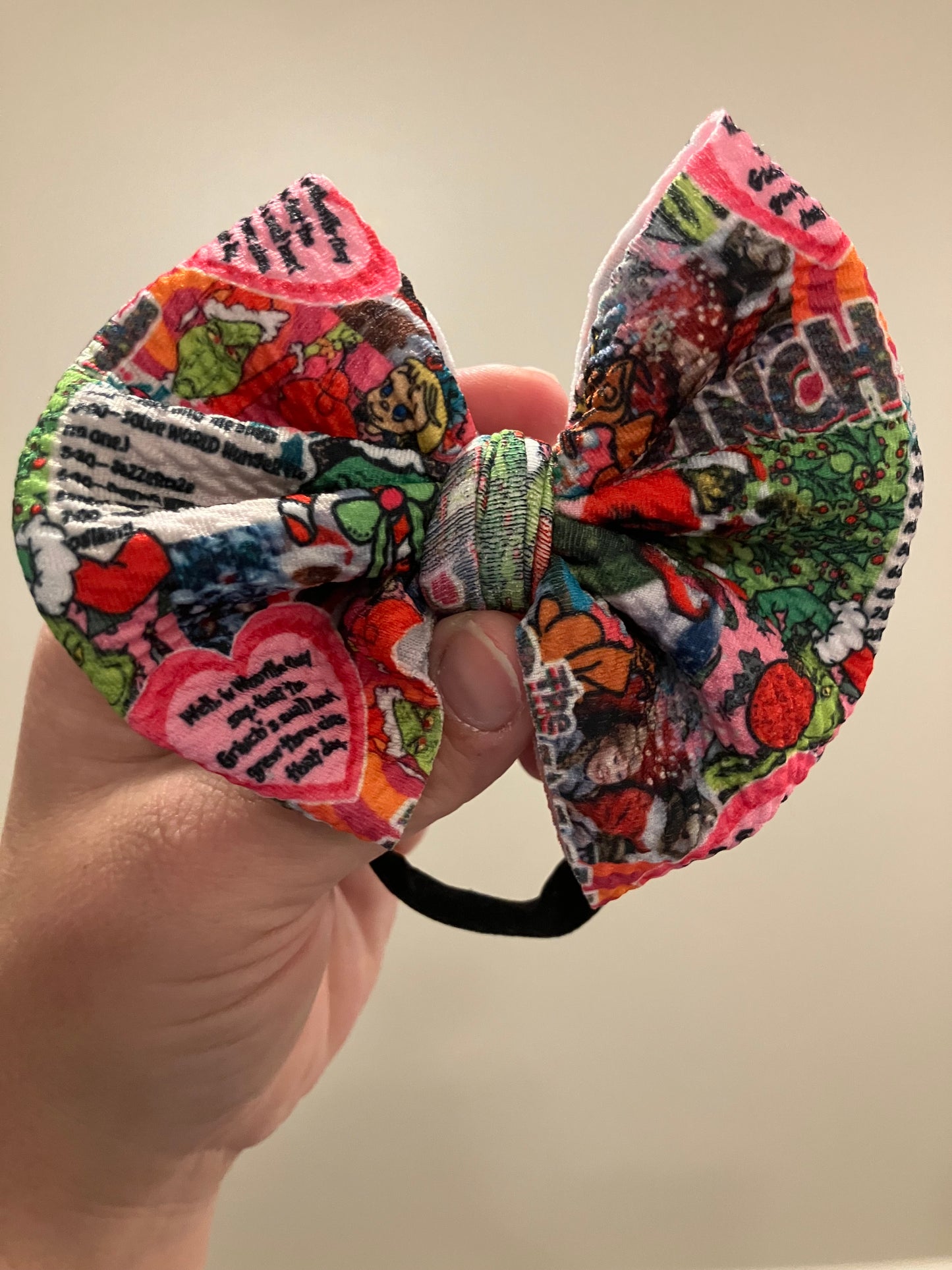 Pink mean guy nylon bows