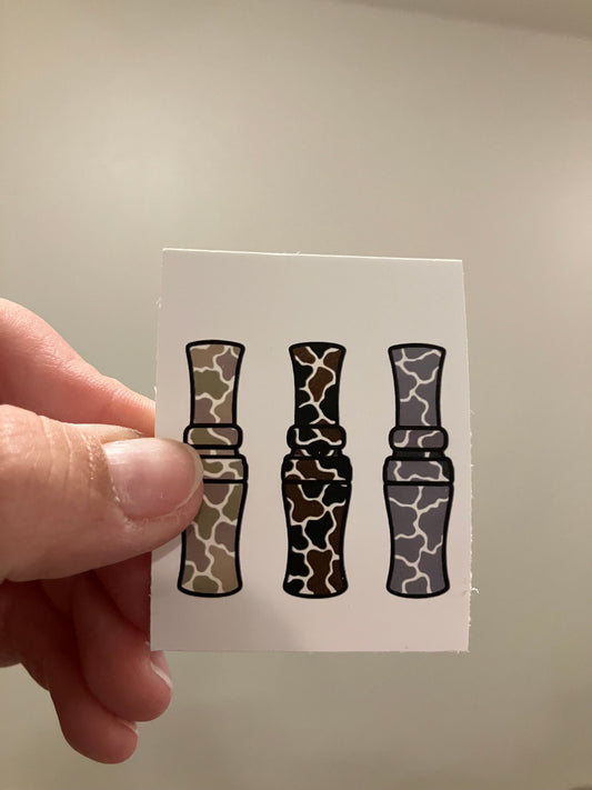 Camo duck calls sticker