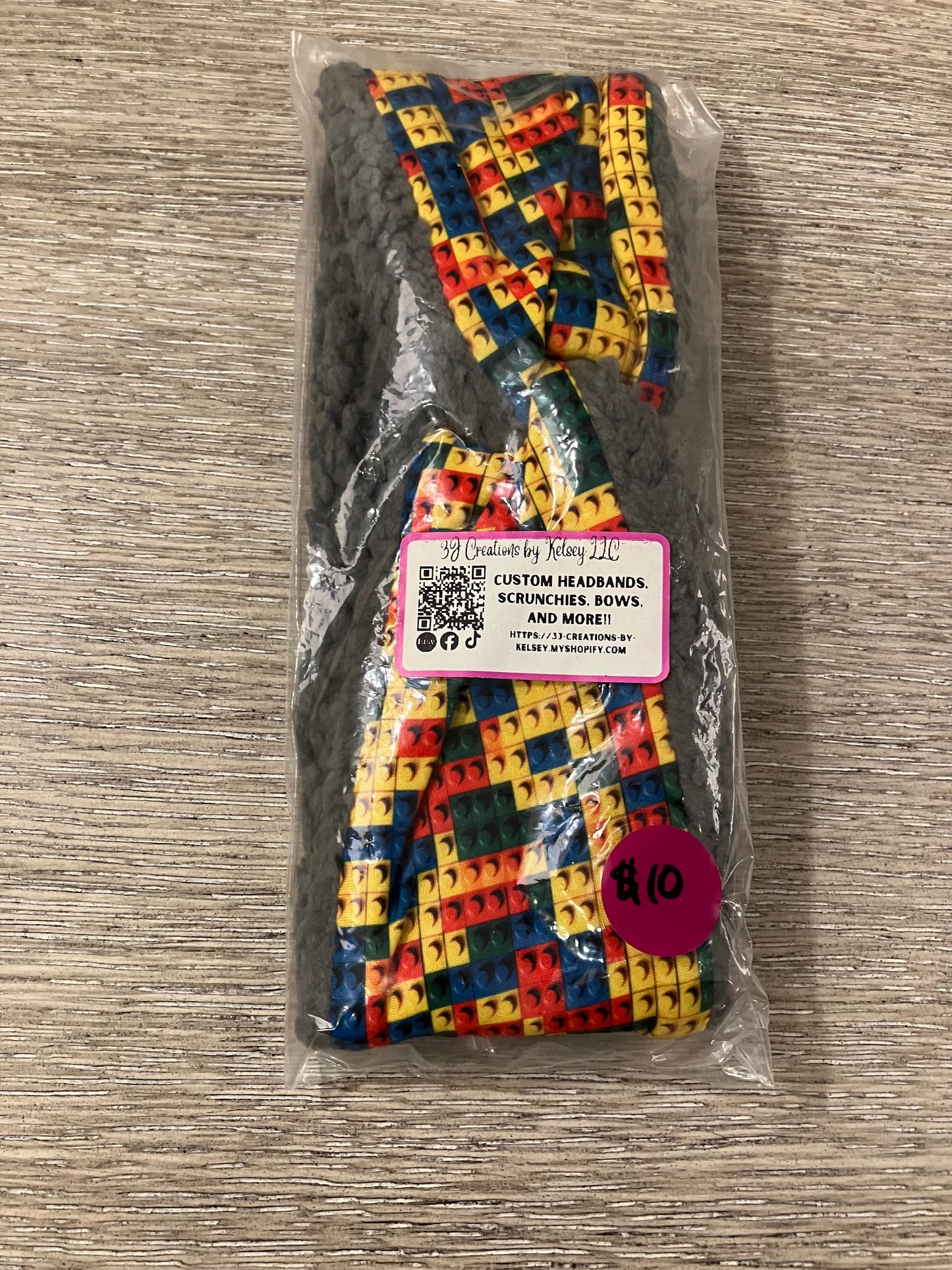 Building blocks child ear warmer💜