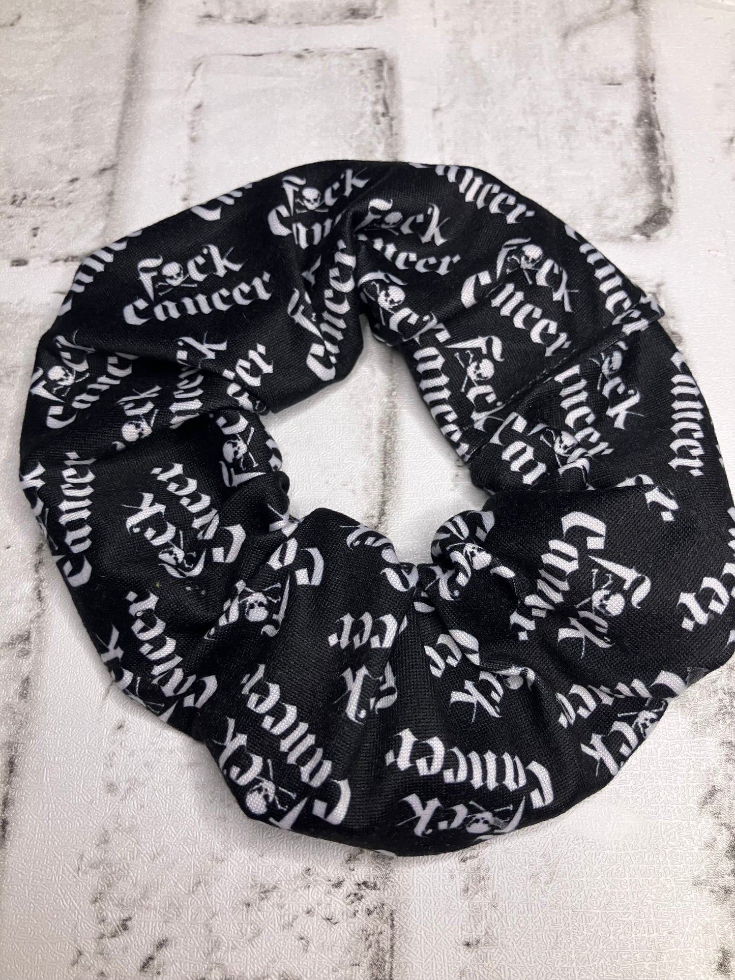 Black f*ck cancer scrunchies