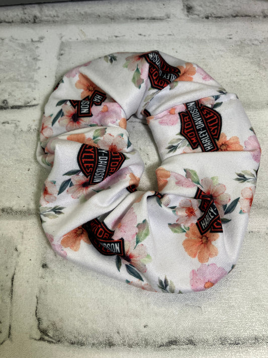 Floral motorcycle scrunchies