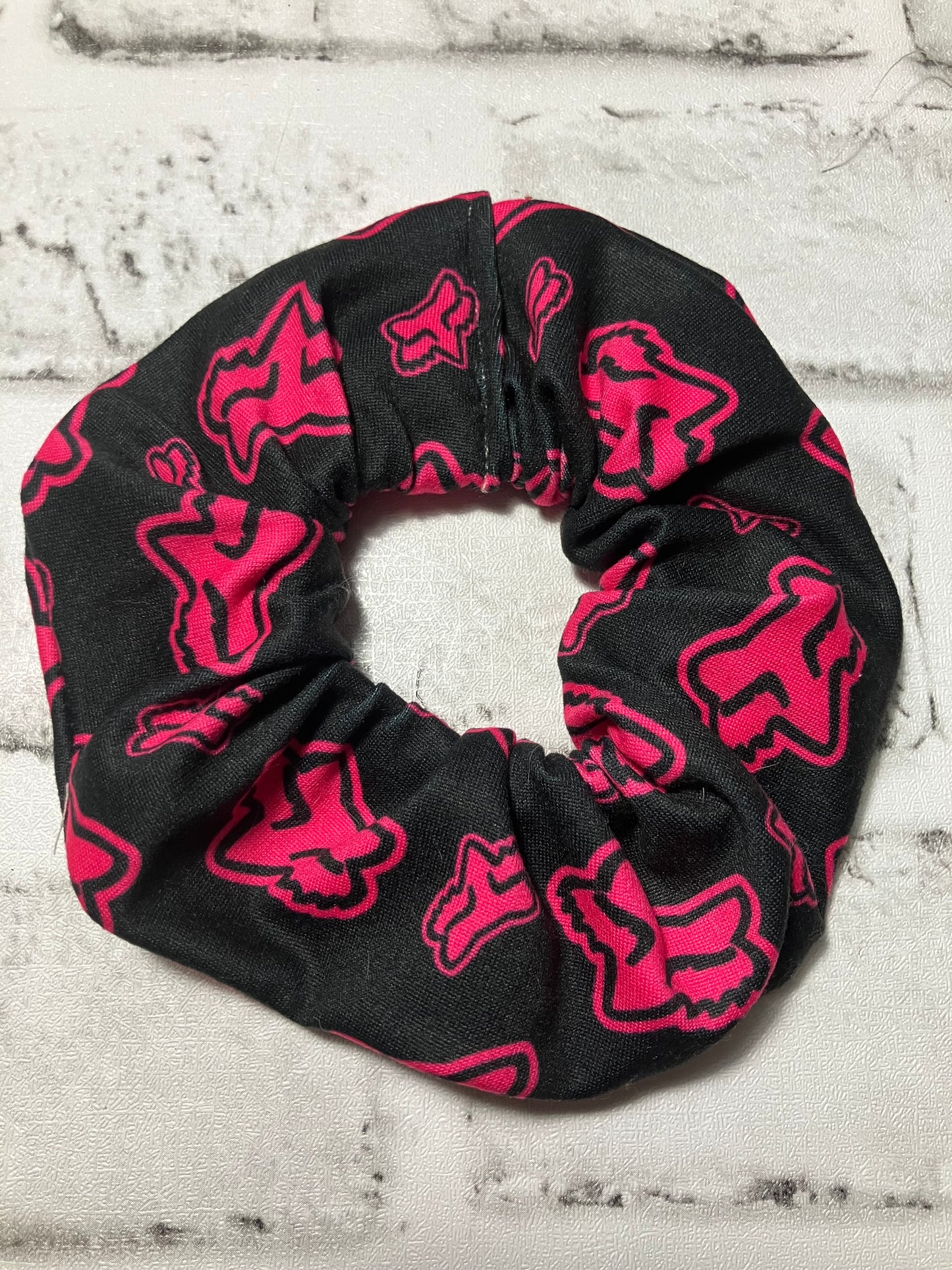 Pink racing scrunchies