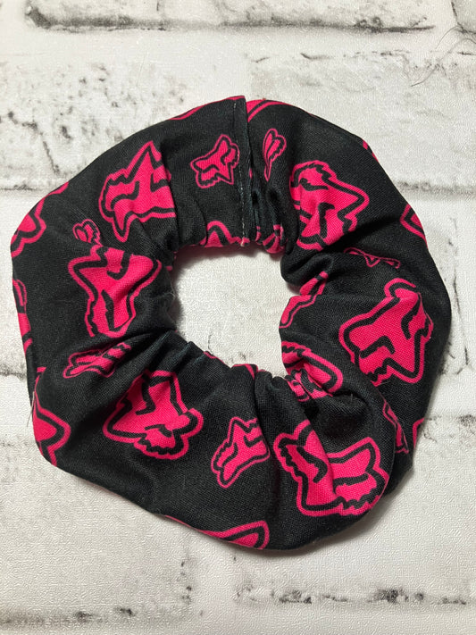 Pink racing scrunchies
