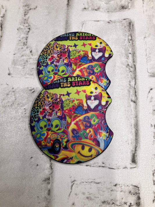 Bright Lisa car coasters