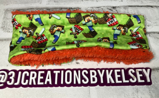 Minecraft orange child ear warmers🪩