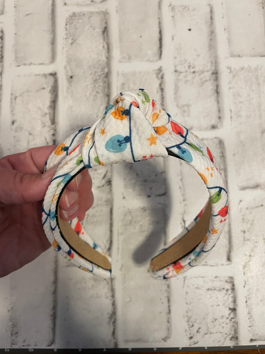 Christmas lights top knot headbands