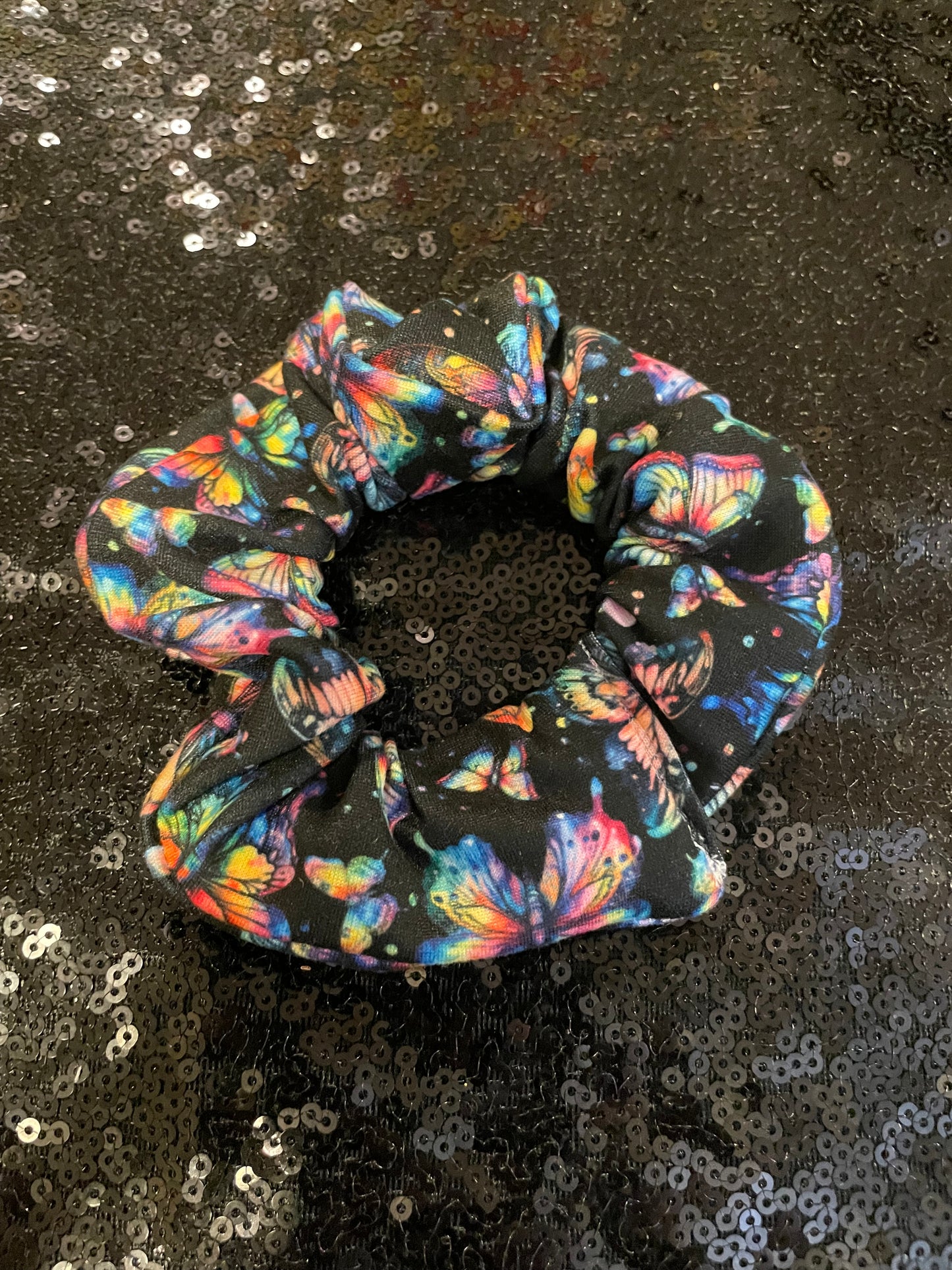 Rainbow butterflies scrunchies