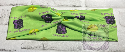 Custom Mudd Dawgs headbands child💜