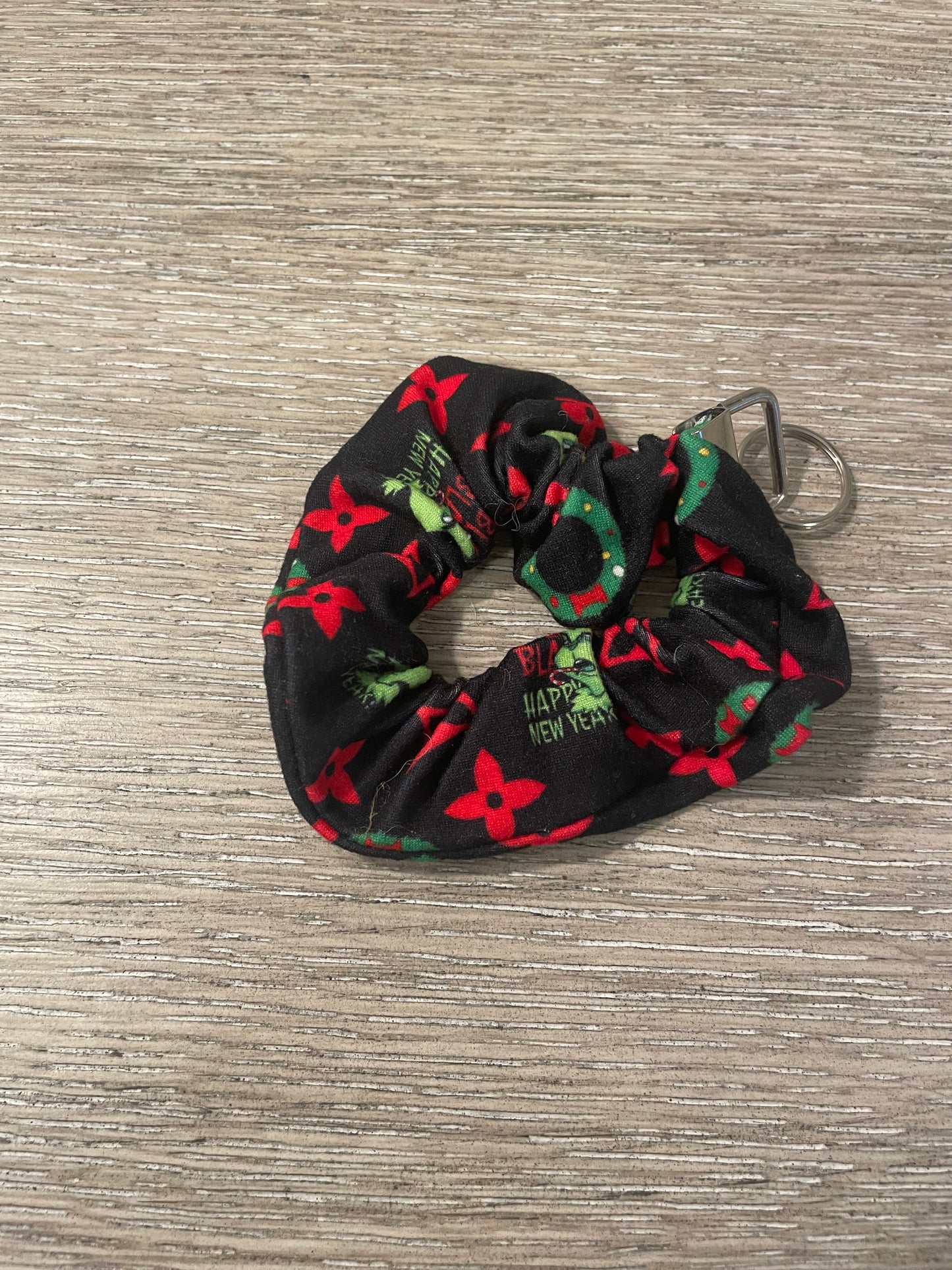 Blah blah happy new year mean green guy scrunchie keychain