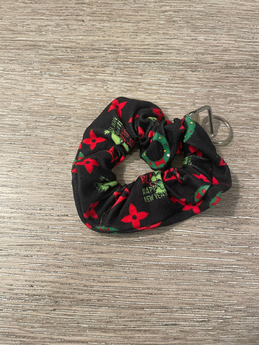 Blah blah happy new year mean green guy scrunchie keychain