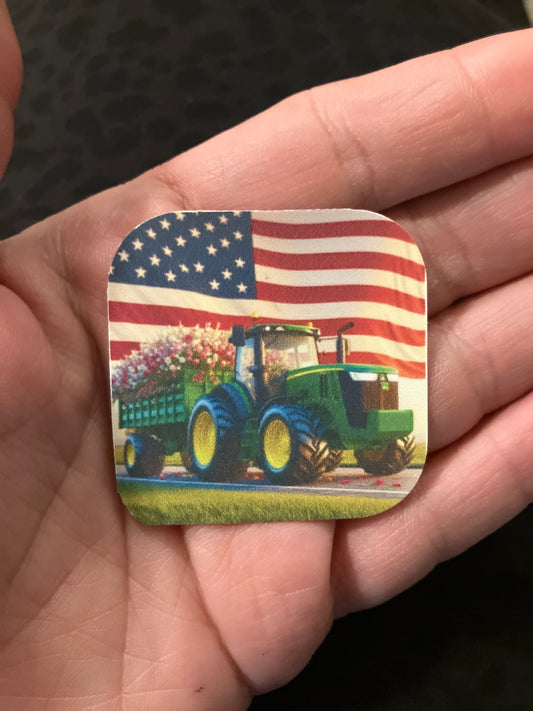 American flag tractor stickers