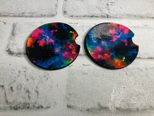 Rainbow smoke car coasters