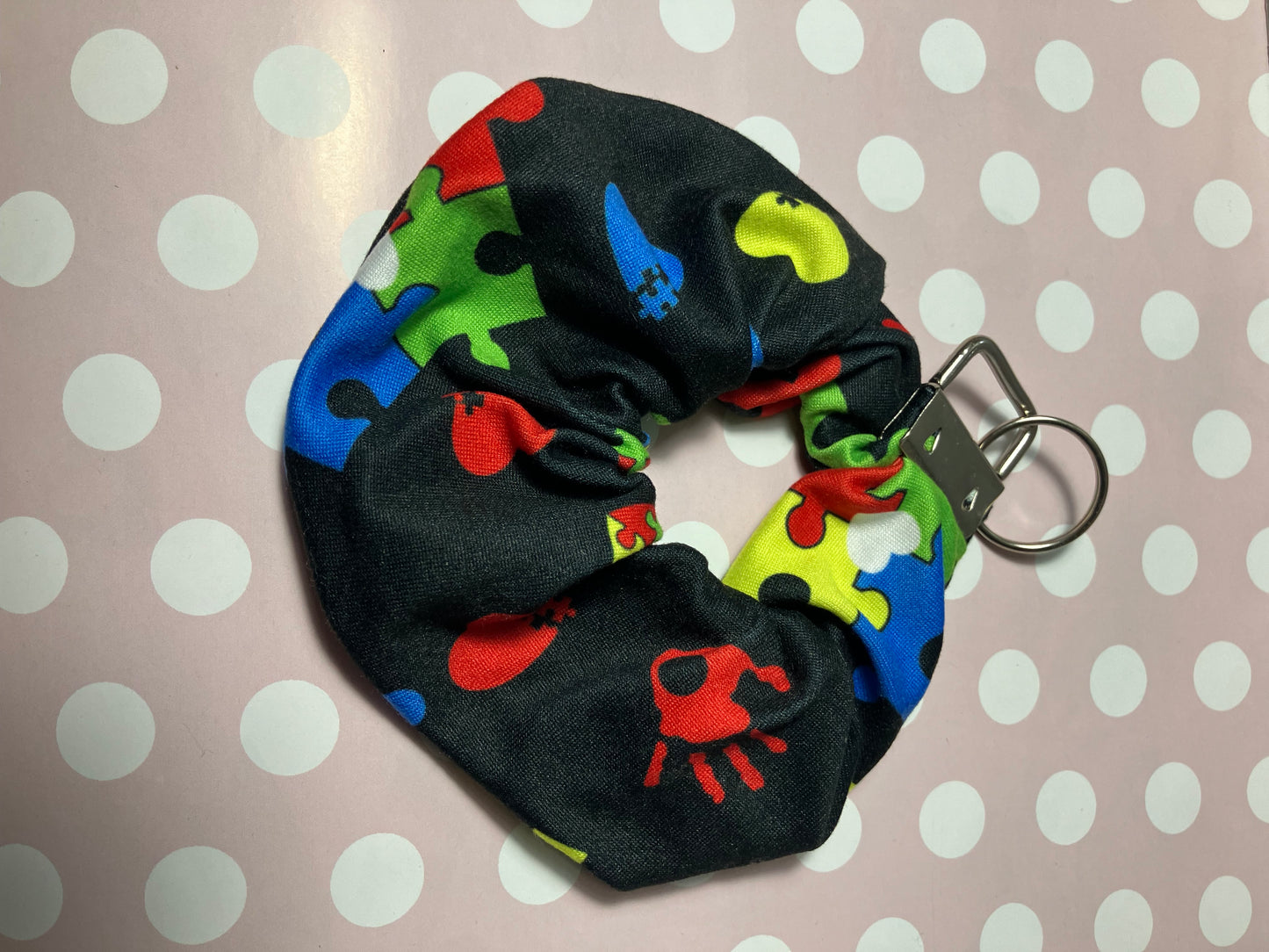 Autism scrunchie keychains