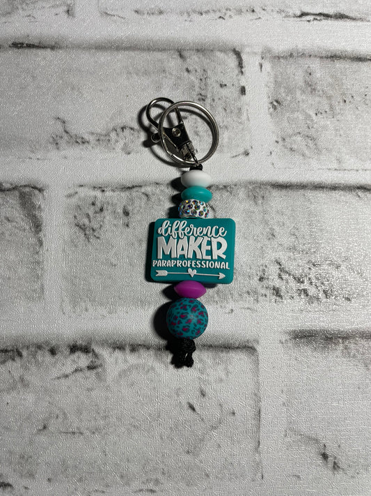 Difference maker paraprofessional keychain🩵