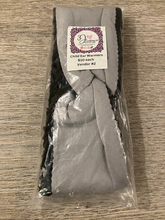 Gray child ear warmers