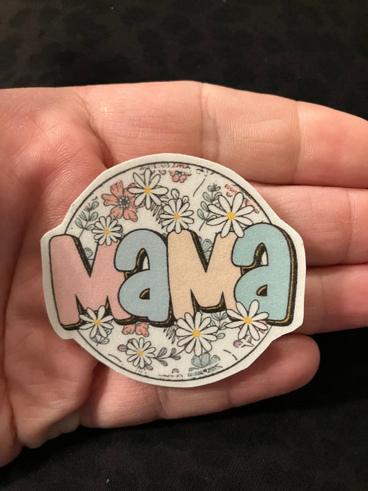 Pastel daisy mama stickers