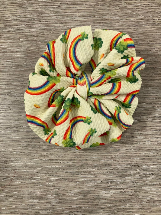 Rainbow clover clip bows