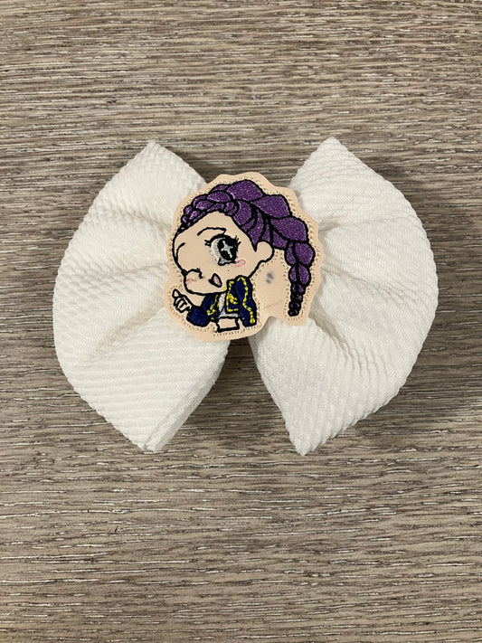 Purple K pop clip bow
