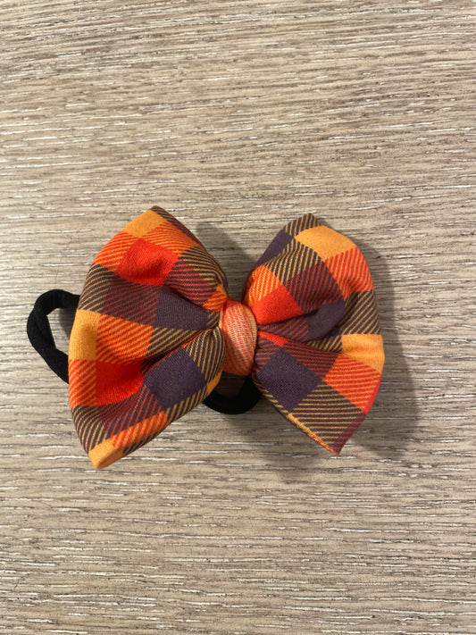 Fall plaid nylon bows