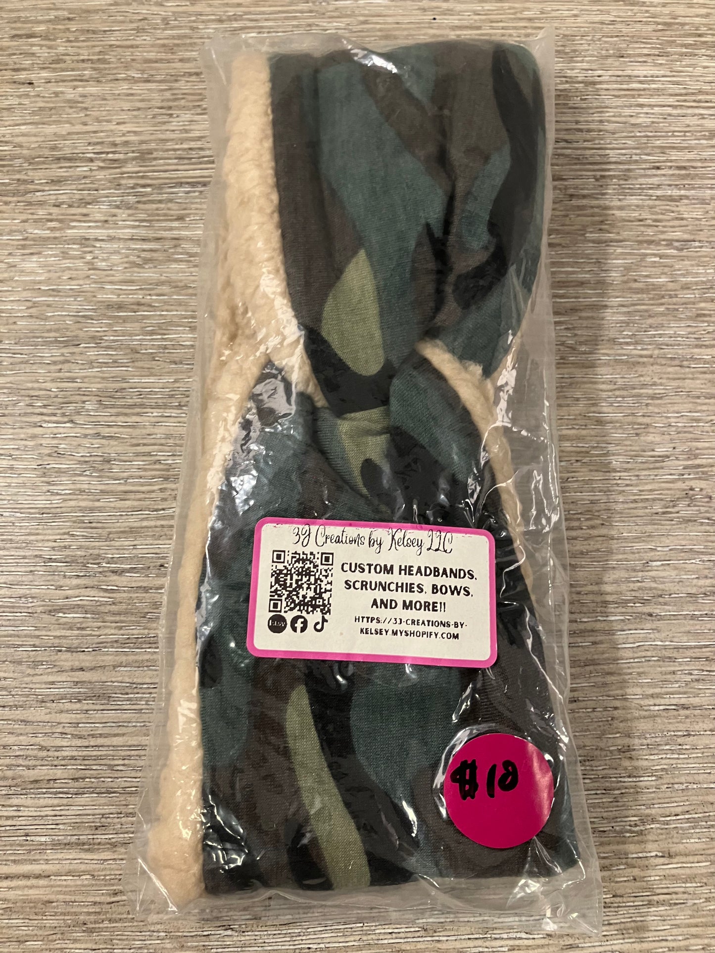 Green camo child ear warmers