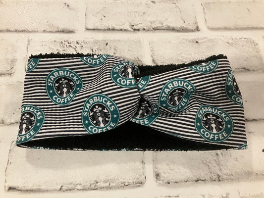 Striped coffee child ear warmer