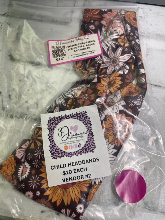 Boho floral child headbands