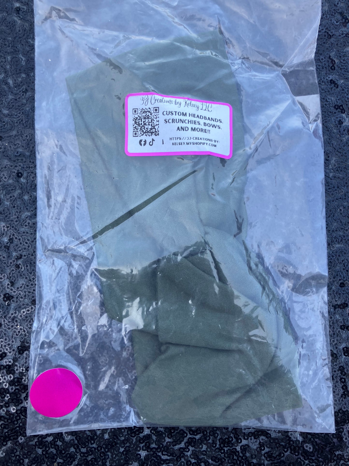 Military green child headbands
