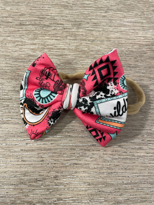 Pink cowgirl nylon bow