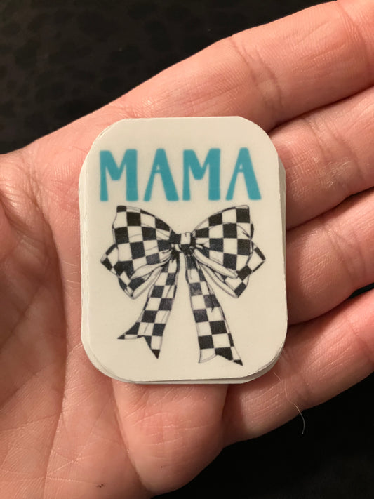 Teal mama checkered stickers