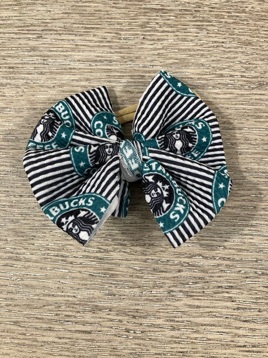 Coffee stripes nylon bows