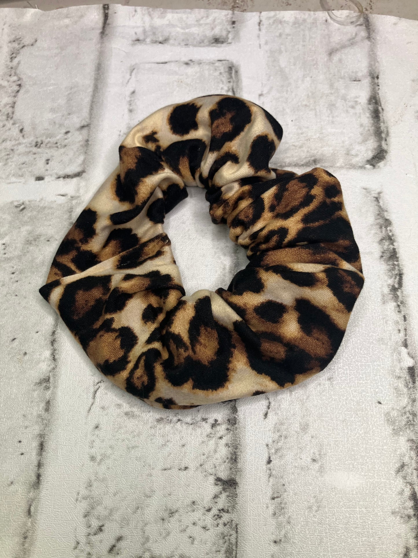 Leopard scrunchies
