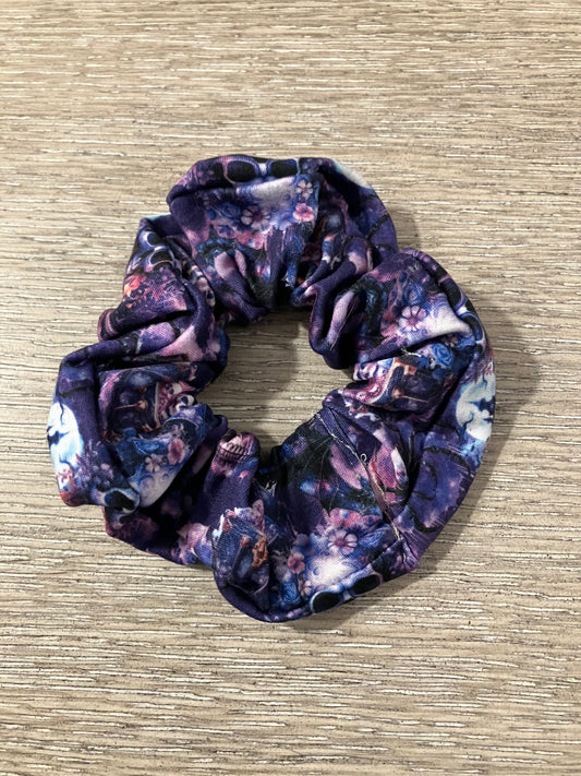 Purple skulls scrunchies