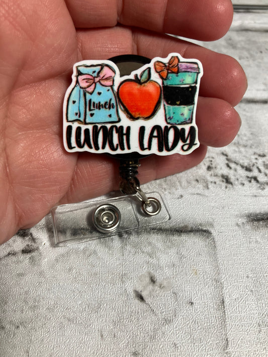 Lunch lady badge reels