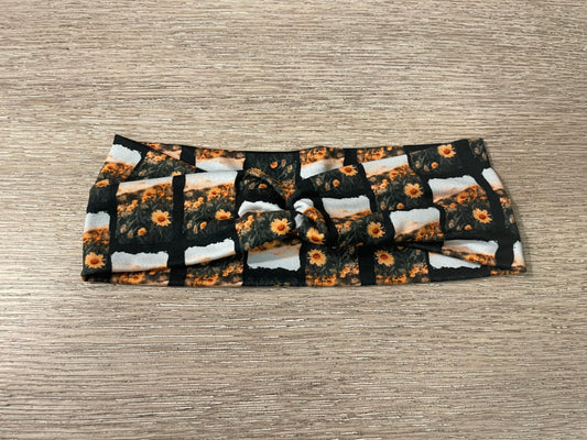 Sunflower field adult gently used headband
