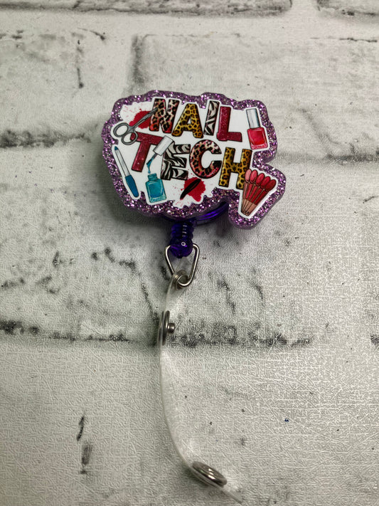 Nail tech badge reel