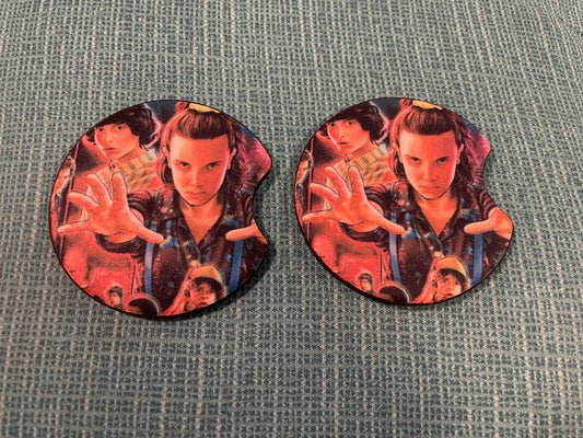 Stranger things car coasters💜