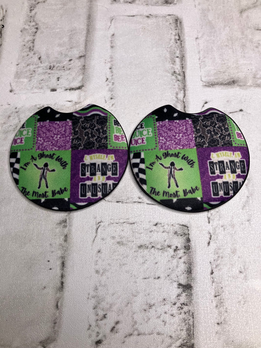 Ghost with the most babe car coasters
