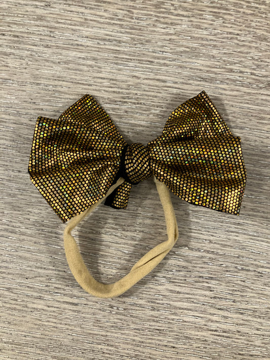 Gold holographic nylon bows