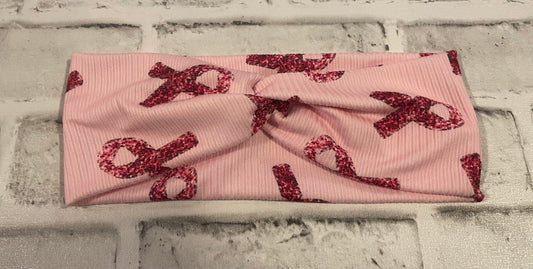 Breast cancer awareness headbands adult💚