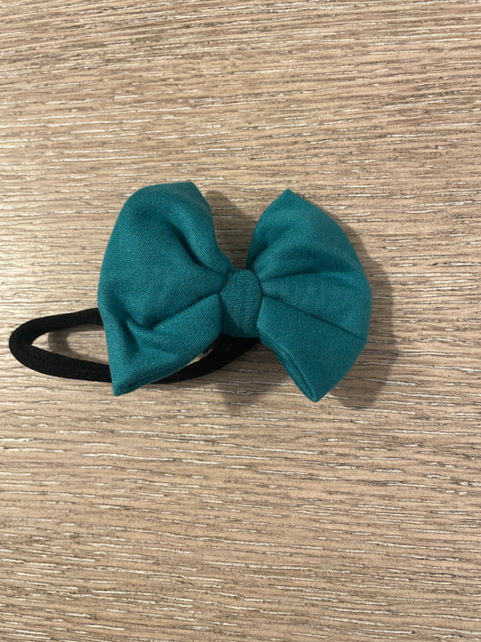 Deep teal nylon bow