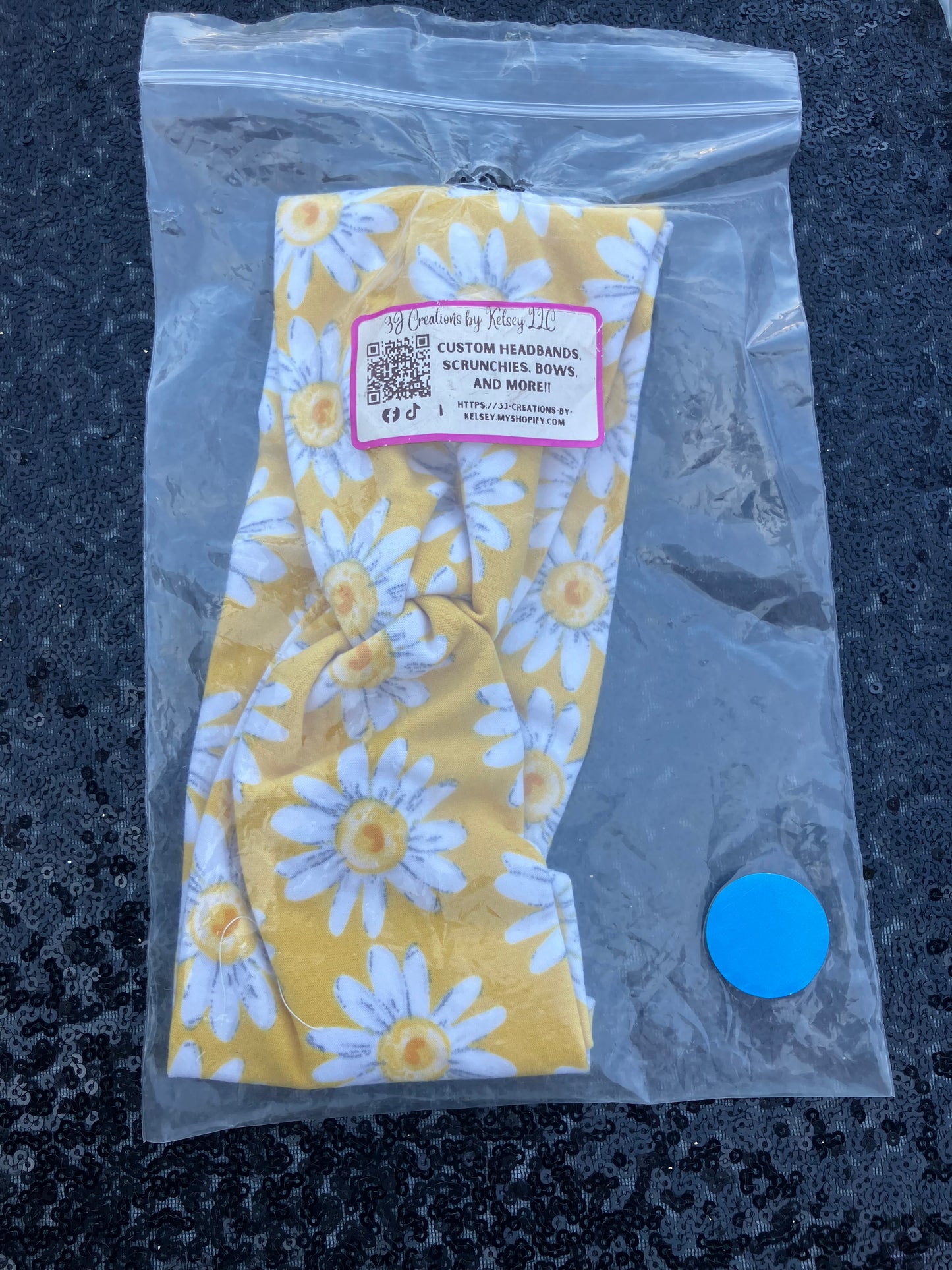 Yellow floral adult headbands