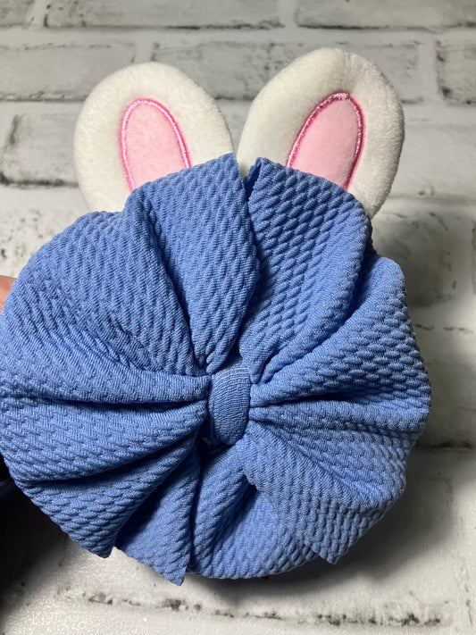 Blue bunny ears clip bow