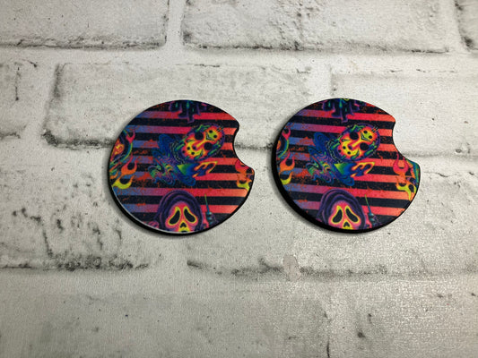 Rainbow horror car coasters💜