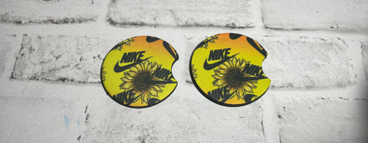 Sunflower swoosh car coasters🩵