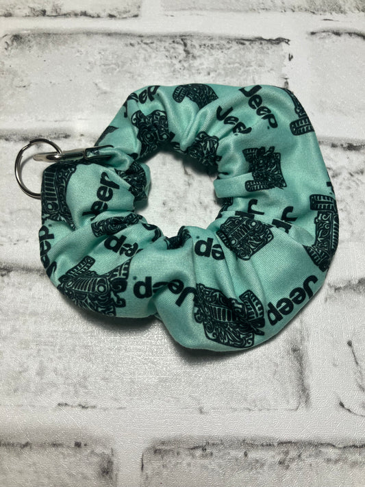 Teal off-road scrunchies keychain