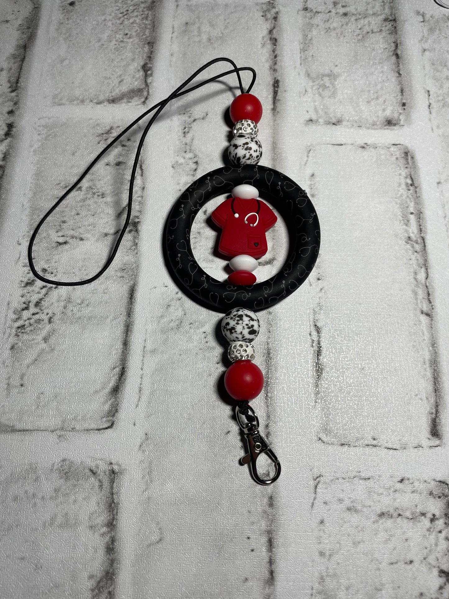 Red scrub top car charm freshie holder