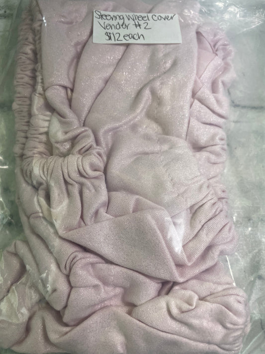 Steering wheel cover pink glitter