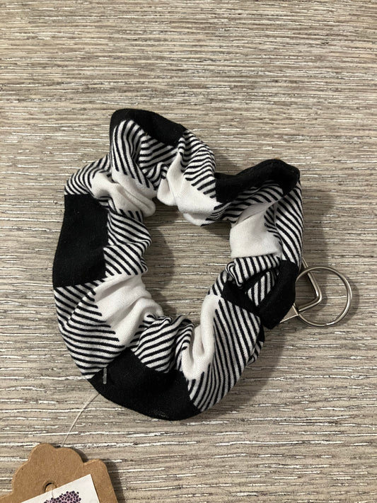 Gingham scrunchie keychains