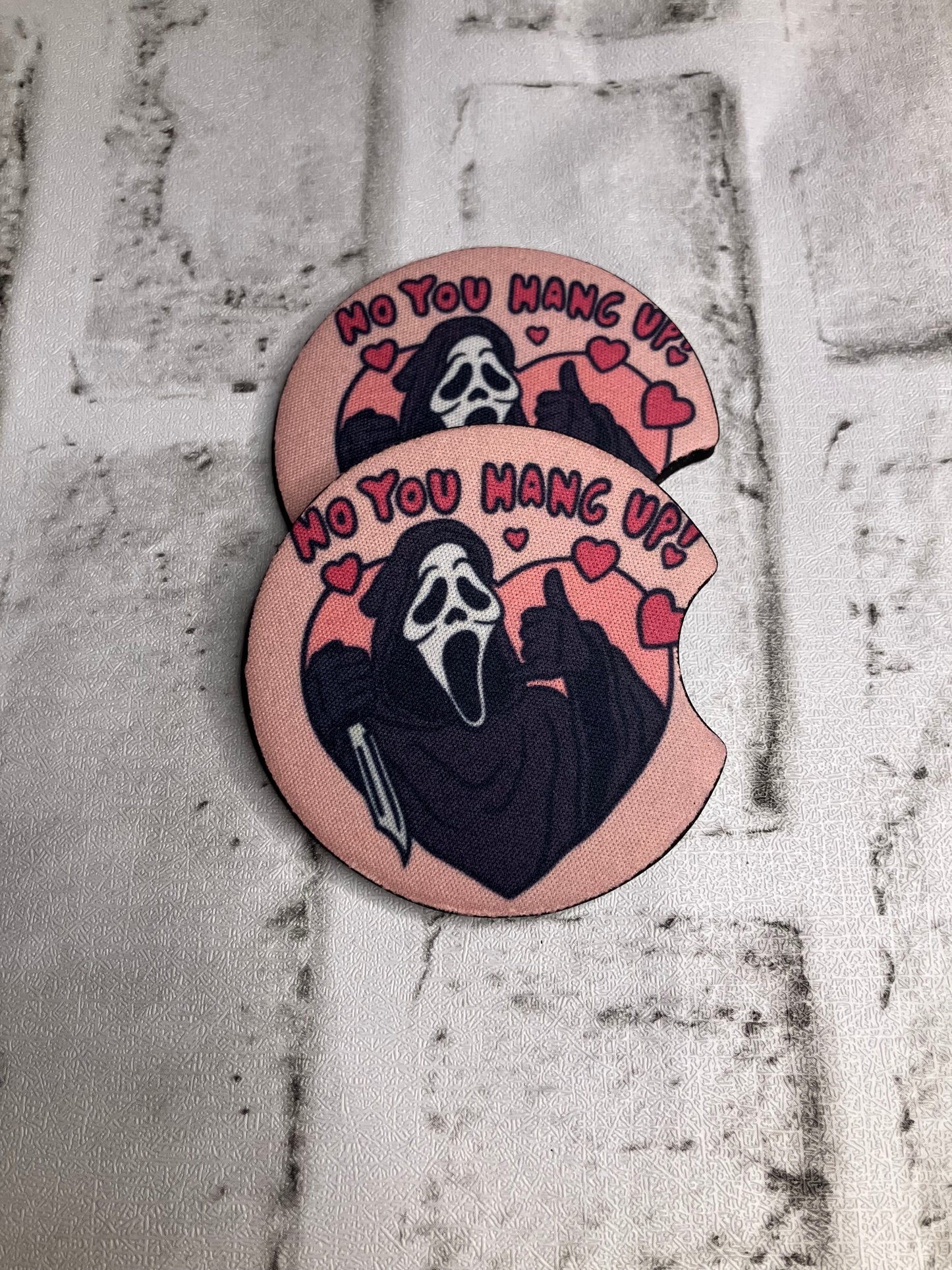 No you hang up car coasters