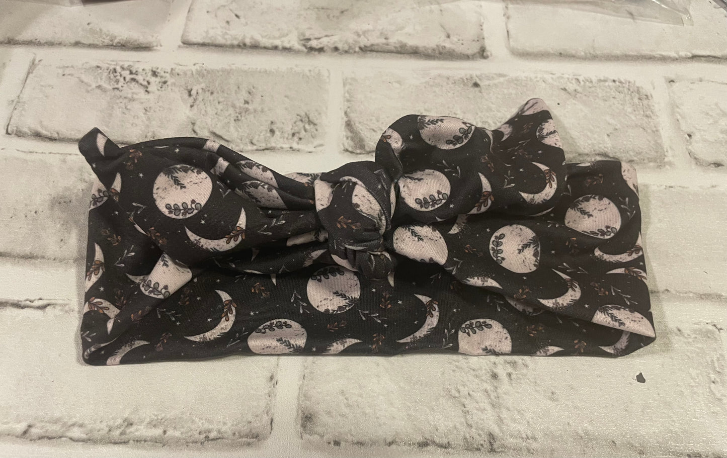 Moon phases adult tie headbands